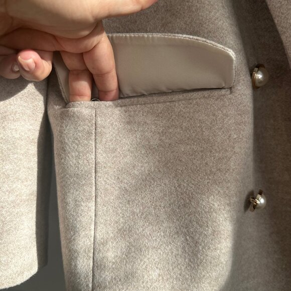 Brushed Herringbone Double Breasted Blazer 18 Petite - NEW - Picture 9 of 13